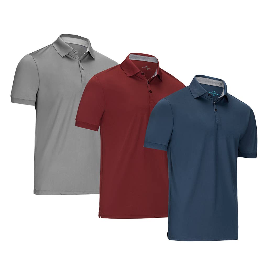 Designer Golf Polo Shirt - 3 Pack