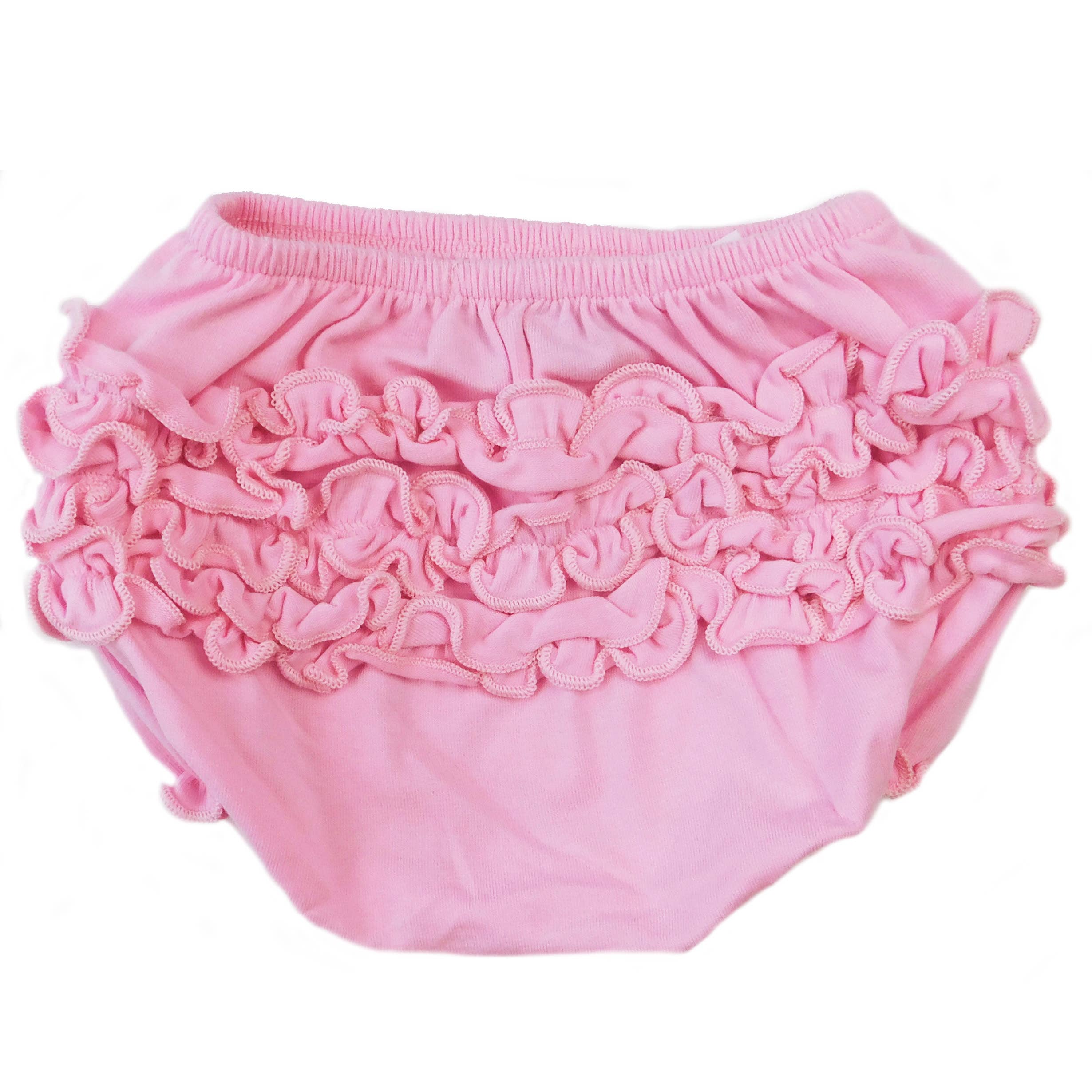 AnnLoren Baby Girls Pink Ruffled Butt Bloomer Diaper cover
