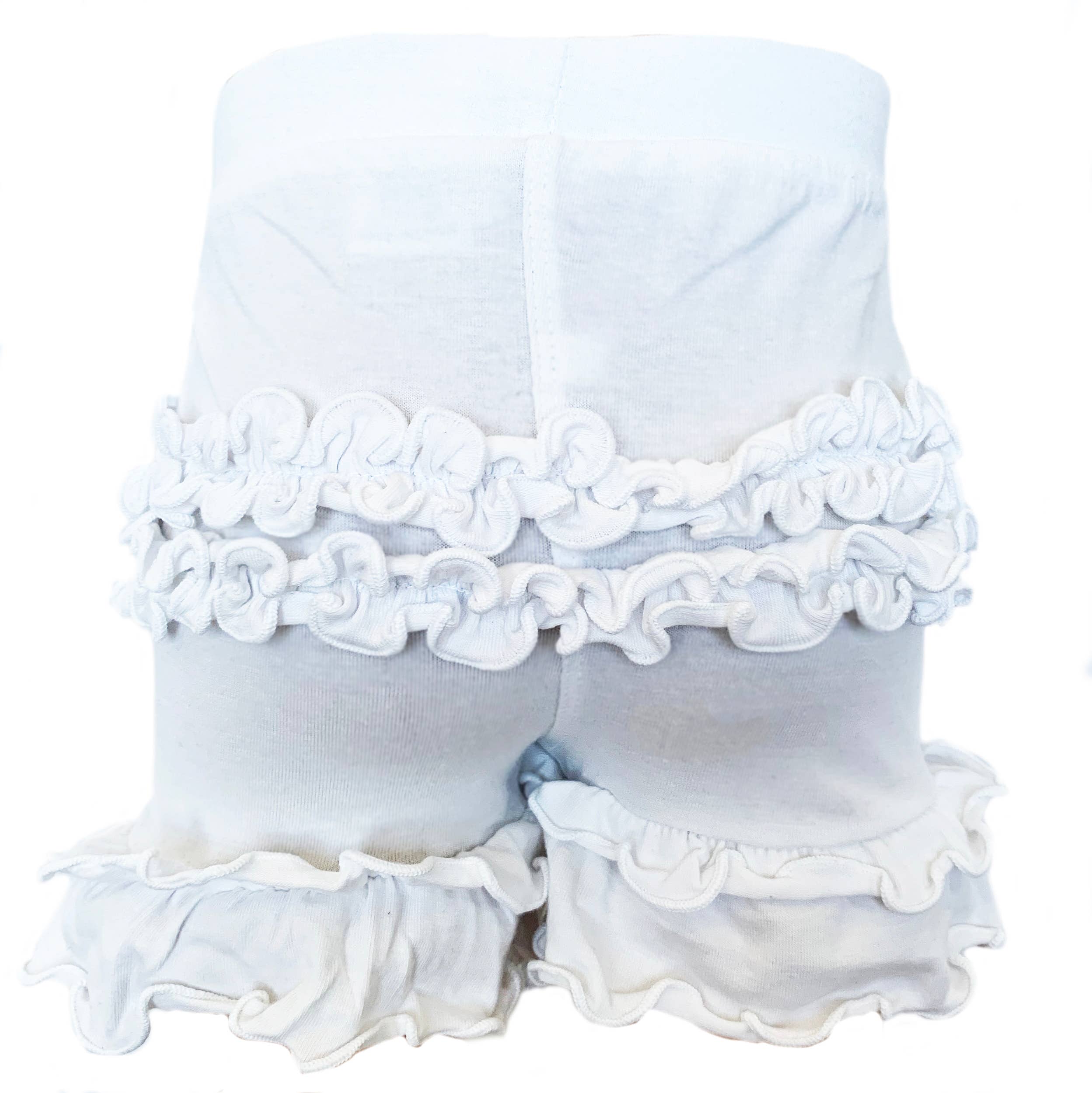 Toddler & Big Girls White Ruffle Butt Shorts Summer clothes