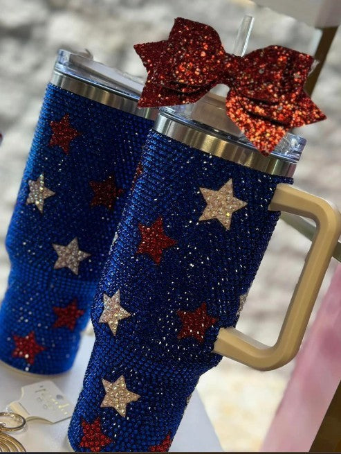 BH051596-P5 Dark Blue Rhinestone Star Tumbler
