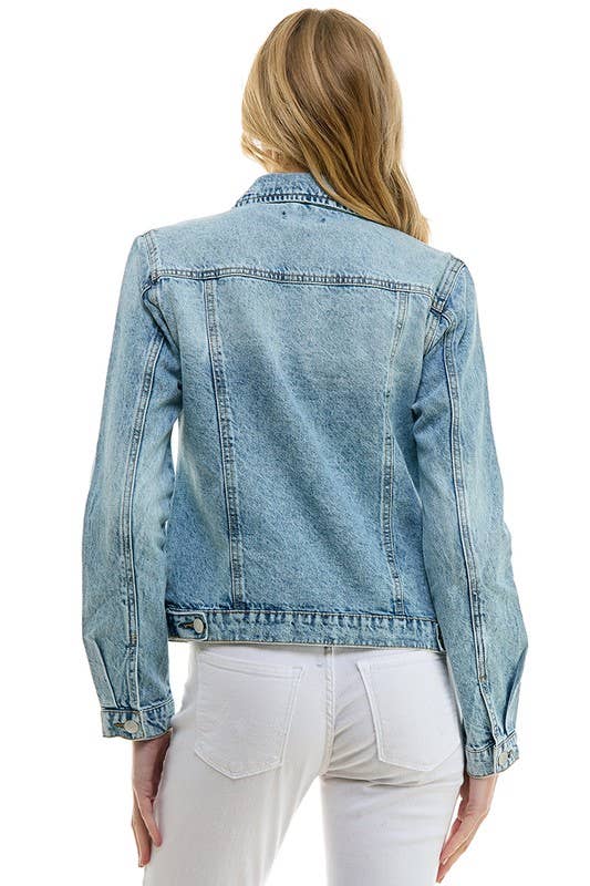 LADY CASUAL COTTON DENIM JEAN JACKET (OPEN PACK)