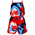 AnnLoren Tie Dye Girls 4th of July Jumpsuit Holiday Romper