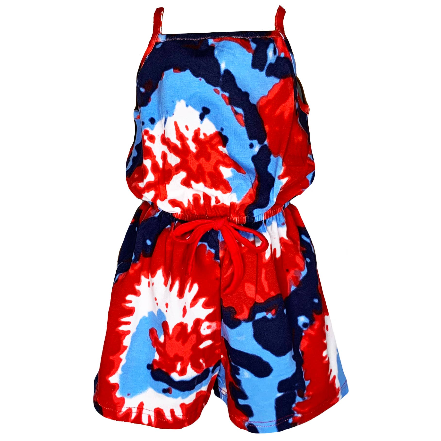 AnnLoren Tie Dye Girls 4th of July Jumpsuit Holiday Romper