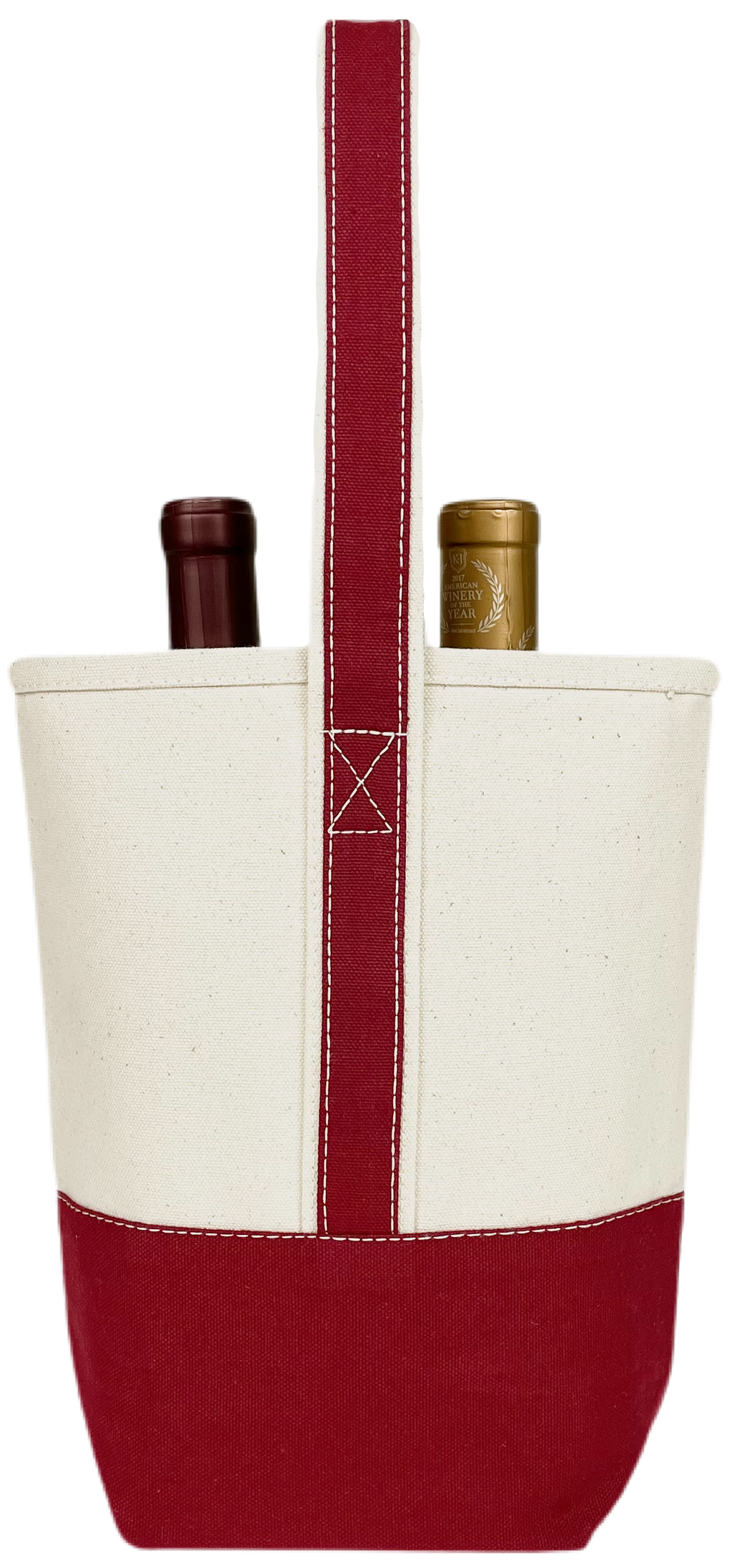 2 Bottle Premium Canvas Wine Tote Bag | Travel Gift Carrier