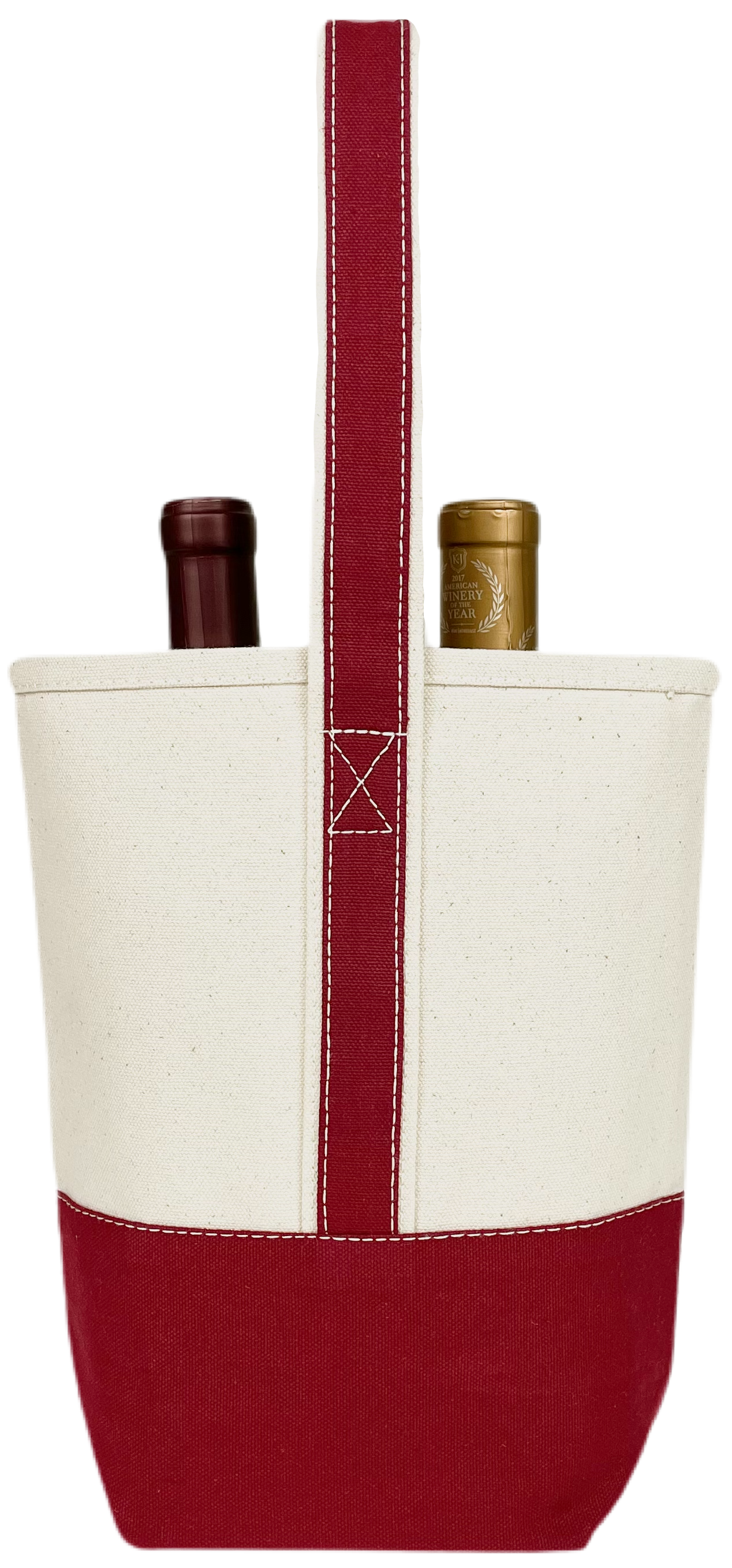 2 Bottle Premium Canvas Wine Tote Bag | Travel Gift Carrier