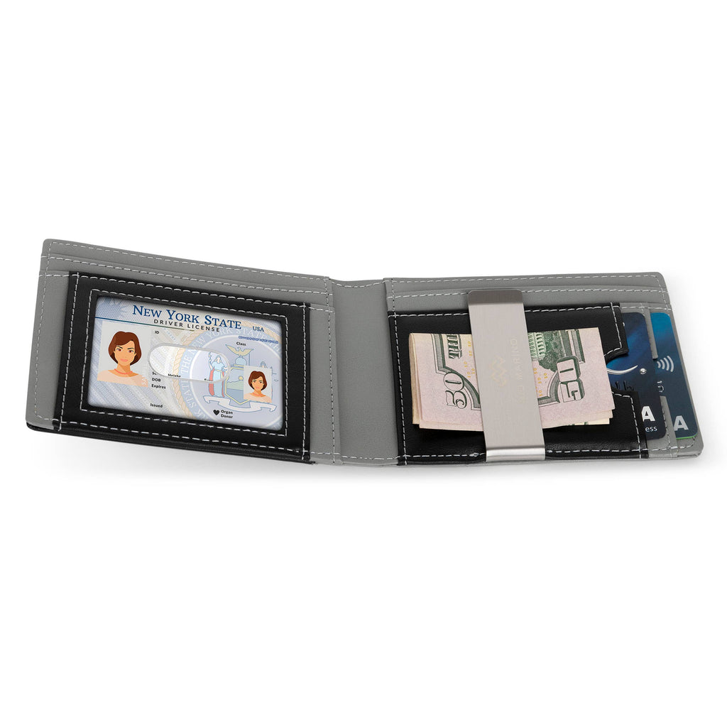 Men's Slim Bifold   Wallet with Money Clip