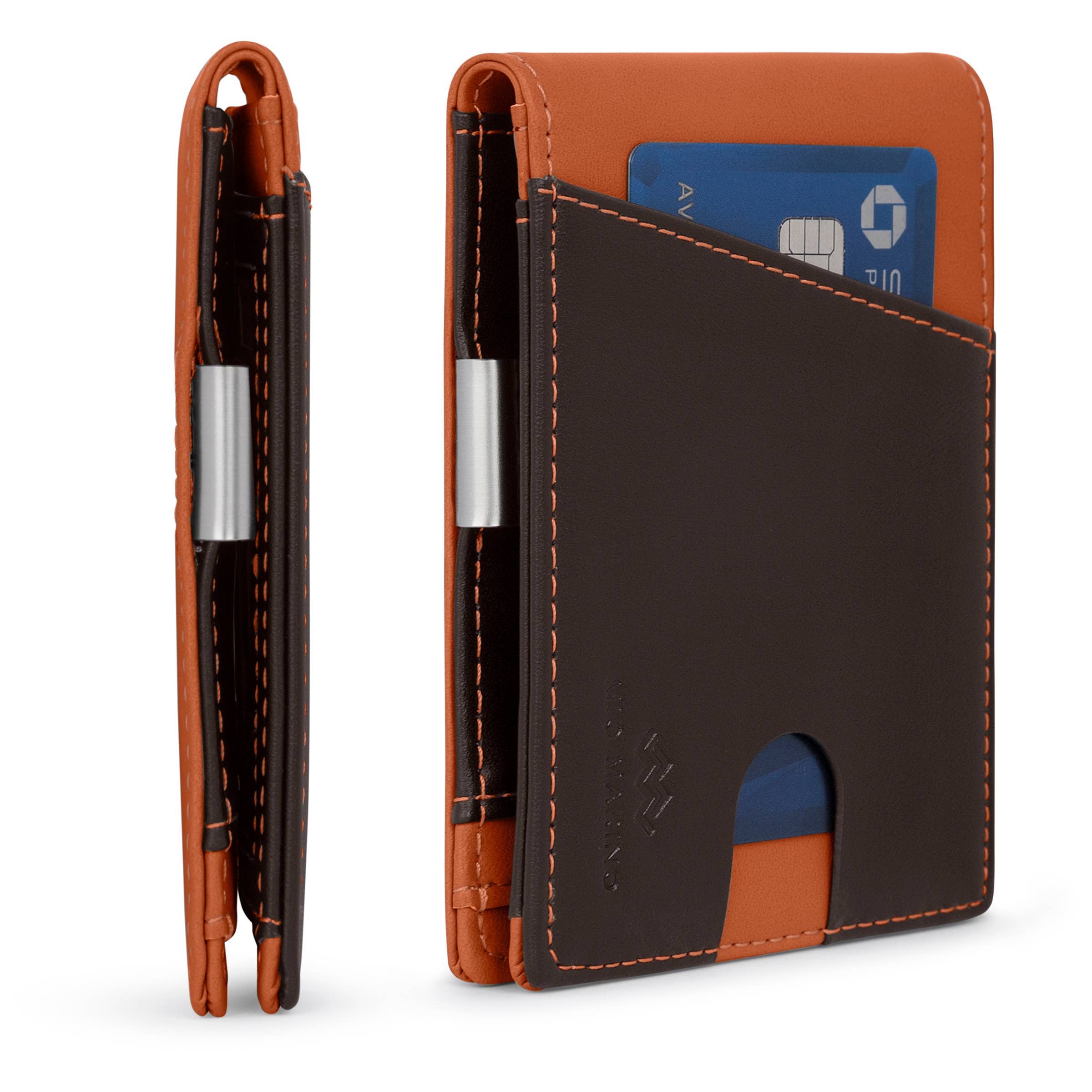 Men's Slim Bifold   Wallet with Money Clip