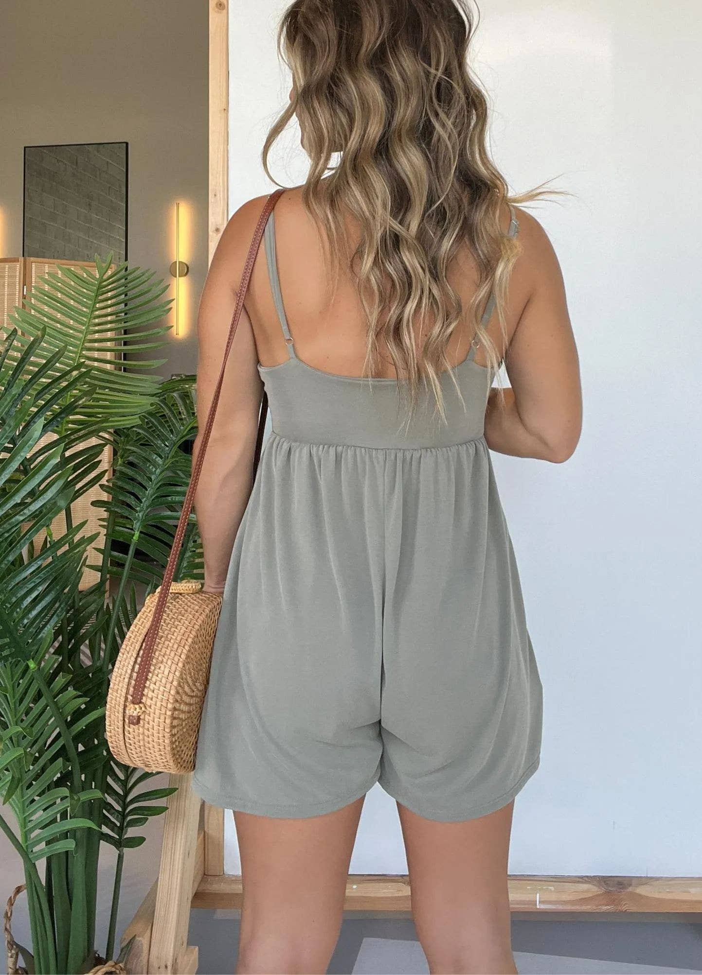 Basic chill & loose tennis camisole romper